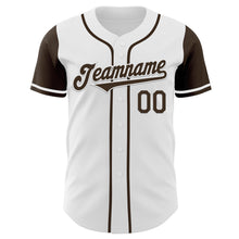 Load image into Gallery viewer, Custom White Brown Authentic Two Tone Baseball Jersey