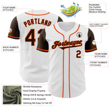 Load image into Gallery viewer, Custom White Brown-Orange Authentic Two Tone Baseball Jersey