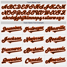 Load image into Gallery viewer, Custom White Brown-Orange Authentic Two Tone Baseball Jersey