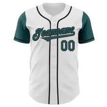 Laden Sie das Bild in den Galerie-Viewer, Custom White Midnight Green-Black Authentic Two Tone Baseball Jersey