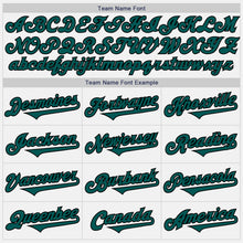 Laden Sie das Bild in den Galerie-Viewer, Custom White Midnight Green-Black Authentic Two Tone Baseball Jersey