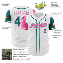 Laden Sie das Bild in den Galerie-Viewer, Custom White Teal-Pink Authentic Two Tone Baseball Jersey