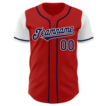 Загрузить изображение в средство просмотра галереи, Custom Red Navy-White Authentic Two Tone Baseball Jersey