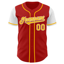 Загрузить изображение в средство просмотра галереи, Custom Red Gold-White Authentic Two Tone Baseball Jersey