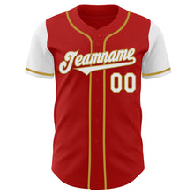 Загрузить изображение в средство просмотра галереи, Custom Red White-Old Gold Authentic Two Tone Baseball Jersey
