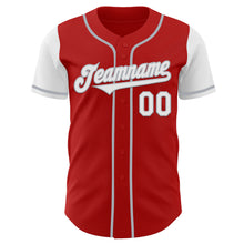 Загрузить изображение в средство просмотра галереи, Custom Red White-Gray Authentic Two Tone Baseball Jersey