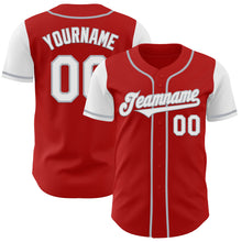 Загрузить изображение в средство просмотра галереи, Custom Red White-Gray Authentic Two Tone Baseball Jersey