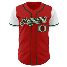 Загрузить изображение в средство просмотра галереи, Custom Red Green-White Authentic Two Tone Baseball Jersey
