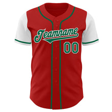 Загрузить изображение в средство просмотра галереи, Custom Red Kelly Green-White Authentic Two Tone Baseball Jersey