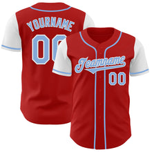 Загрузить изображение в средство просмотра галереи, Custom Red Light Blue-White Authentic Two Tone Baseball Jersey