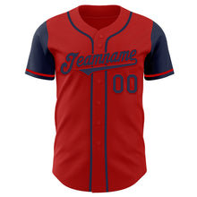 Загрузить изображение в средство просмотра галереи, Custom Red Navy Authentic Two Tone Baseball Jersey