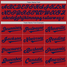 Загрузить изображение в средство просмотра галереи, Custom Red Navy Authentic Two Tone Baseball Jersey