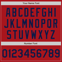Загрузить изображение в средство просмотра галереи, Custom Red Navy Authentic Two Tone Baseball Jersey