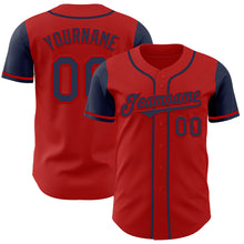 Загрузить изображение в средство просмотра галереи, Custom Red Navy Authentic Two Tone Baseball Jersey