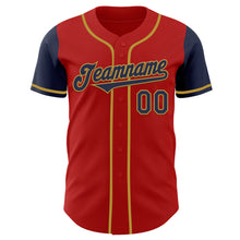 Загрузить изображение в средство просмотра галереи, Custom Red Navy-Old Gold Authentic Two Tone Baseball Jersey
