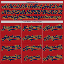 Загрузить изображение в средство просмотра галереи, Custom Red Navy-Old Gold Authentic Two Tone Baseball Jersey