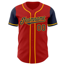 Загрузить изображение в средство просмотра галереи, Custom Red Navy-Gold Authentic Two Tone Baseball Jersey