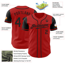 Laden Sie das Bild in den Galerie-Viewer, Custom Red Black Authentic Two Tone Baseball Jersey