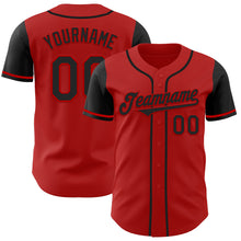 Laden Sie das Bild in den Galerie-Viewer, Custom Red Black Authentic Two Tone Baseball Jersey