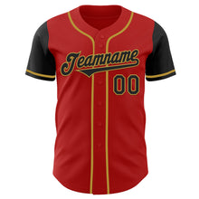Загрузить изображение в средство просмотра галереи, Custom Red Black-Old Gold Authentic Two Tone Baseball Jersey