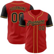 Загрузить изображение в средство просмотра галереи, Custom Red Black-Old Gold Authentic Two Tone Baseball Jersey