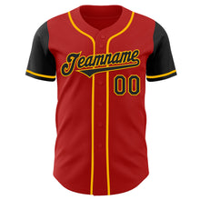 Загрузить изображение в средство просмотра галереи, Custom Red Black-Gold Authentic Two Tone Baseball Jersey