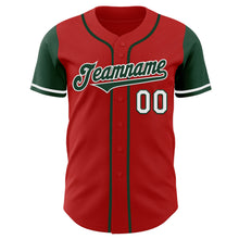 Laden Sie das Bild in den Galerie-Viewer, Custom Red Green-White Authentic Two Tone Baseball Jersey