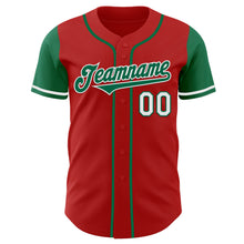 Загрузить изображение в средство просмотра галереи, Custom Red Kelly Green-White Authentic Two Tone Baseball Jersey