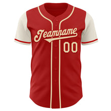 Загрузить изображение в средство просмотра галереи, Custom Red Cream Authentic Two Tone Baseball Jersey