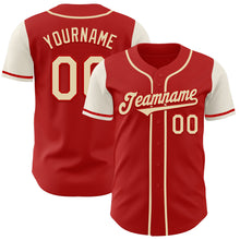 Загрузить изображение в средство просмотра галереи, Custom Red Cream Authentic Two Tone Baseball Jersey