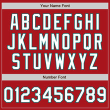 Загрузить изображение в средство просмотра галереи, Custom Red White-Teal Authentic Two Tone Baseball Jersey