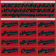 Laden Sie das Bild in den Galerie-Viewer, Custom Red Black-Teal Authentic Two Tone Baseball Jersey