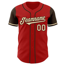 Загрузить изображение в средство просмотра галереи, Custom Red Cream-Brown Authentic Two Tone Baseball Jersey