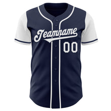 Laden Sie das Bild in den Galerie-Viewer, Custom Navy White Authentic Two Tone Baseball Jersey