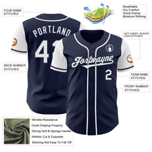Laden Sie das Bild in den Galerie-Viewer, Custom Navy White Authentic Two Tone Baseball Jersey