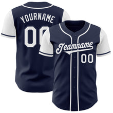 Laden Sie das Bild in den Galerie-Viewer, Custom Navy White Authentic Two Tone Baseball Jersey