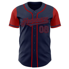 Laden Sie das Bild in den Galerie-Viewer, Custom Navy Red Authentic Two Tone Baseball Jersey