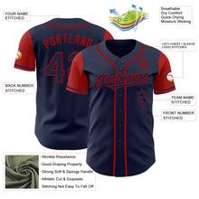 Laden Sie das Bild in den Galerie-Viewer, Custom Navy Red Authentic Two Tone Baseball Jersey