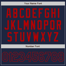 Laden Sie das Bild in den Galerie-Viewer, Custom Navy Red Authentic Two Tone Baseball Jersey