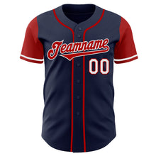 Laden Sie das Bild in den Galerie-Viewer, Custom Navy Red-White Authentic Two Tone Baseball Jersey
