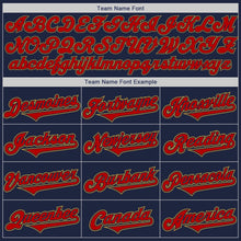 Laden Sie das Bild in den Galerie-Viewer, Custom Navy Red-Old Gold Authentic Two Tone Baseball Jersey
