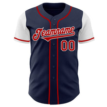 Laden Sie das Bild in den Galerie-Viewer, Custom Navy Red-White Authentic Two Tone Baseball Jersey