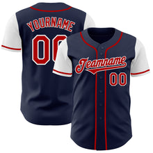 Laden Sie das Bild in den Galerie-Viewer, Custom Navy Red-White Authentic Two Tone Baseball Jersey