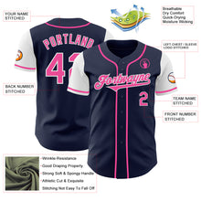 Laden Sie das Bild in den Galerie-Viewer, Custom Navy Pink-White Authentic Two Tone Baseball Jersey