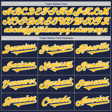 Load image into Gallery viewer, Custom Navy Gold-White Authentic Two Tone Baseball Jersey