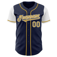 Laden Sie das Bild in den Galerie-Viewer, Custom Navy Old Gold-White Authentic Two Tone Baseball Jersey