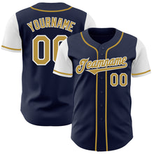 Laden Sie das Bild in den Galerie-Viewer, Custom Navy Old Gold-White Authentic Two Tone Baseball Jersey