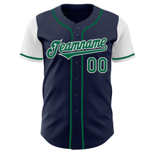 Laden Sie das Bild in den Galerie-Viewer, Custom Navy Kelly Green-White Authentic Two Tone Baseball Jersey