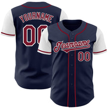 Load image into Gallery viewer, Custom Navy Crimson-White Authentic Two Tone Baseball Jersey
