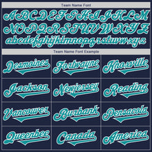 Load image into Gallery viewer, Custom Navy Teal-White Authentic Two Tone Baseball Jersey